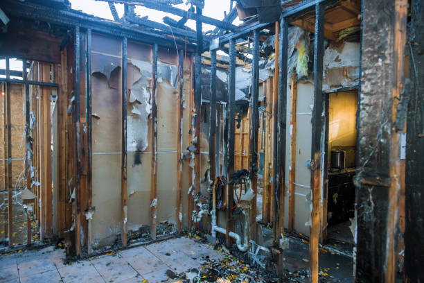 Professional Fire Damage Restoration technician working in Bridgeport, NE